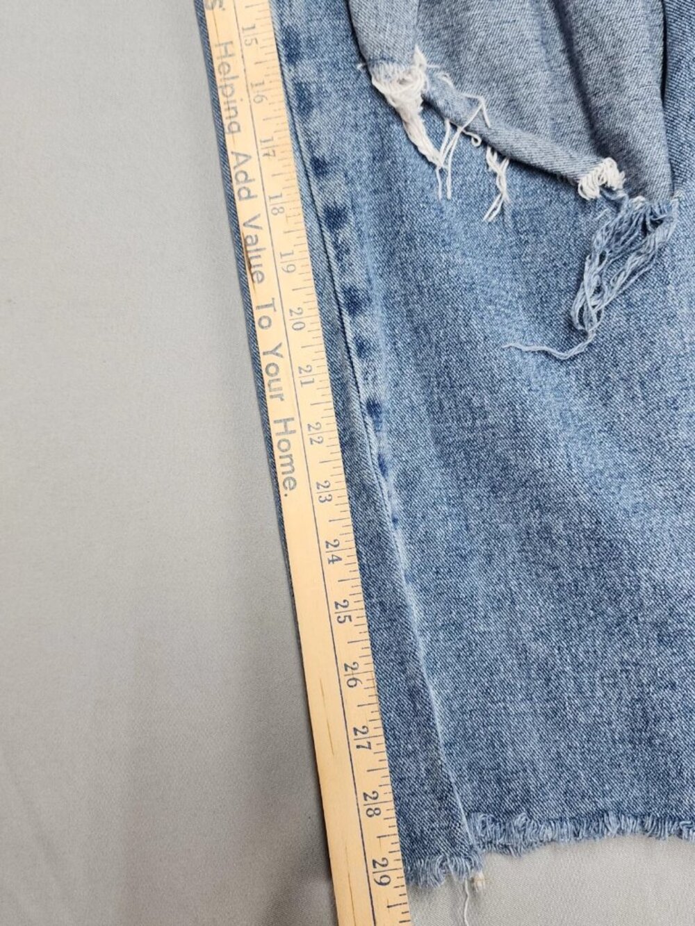 PacSun Womens Baggy Jeans Size 29 High Rise Light Blue Distressed Raw Hem - Picture 10 of 12